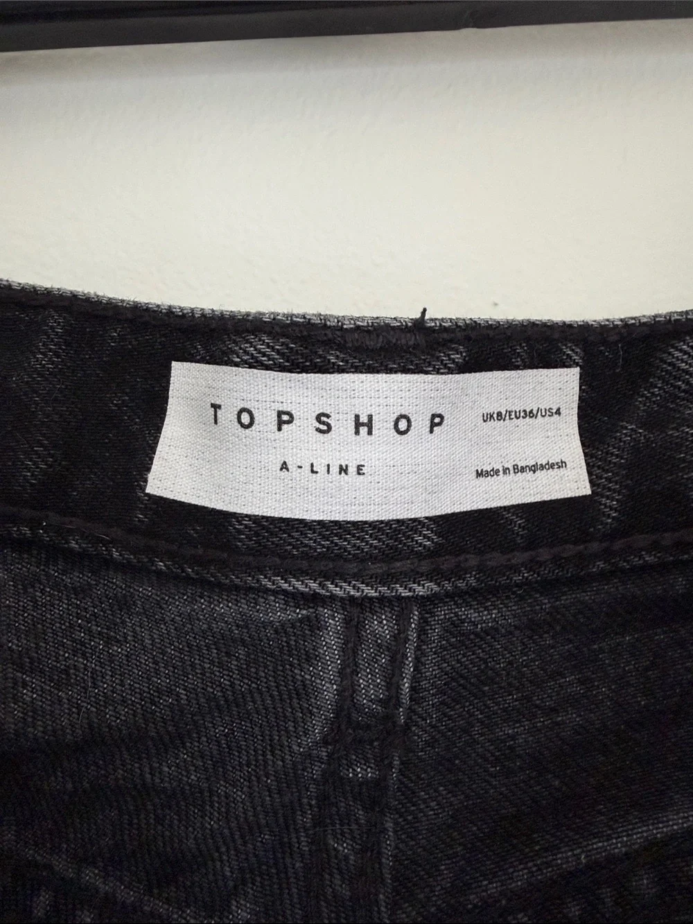 TOPSHOP Black Denim Shorts, Size 4